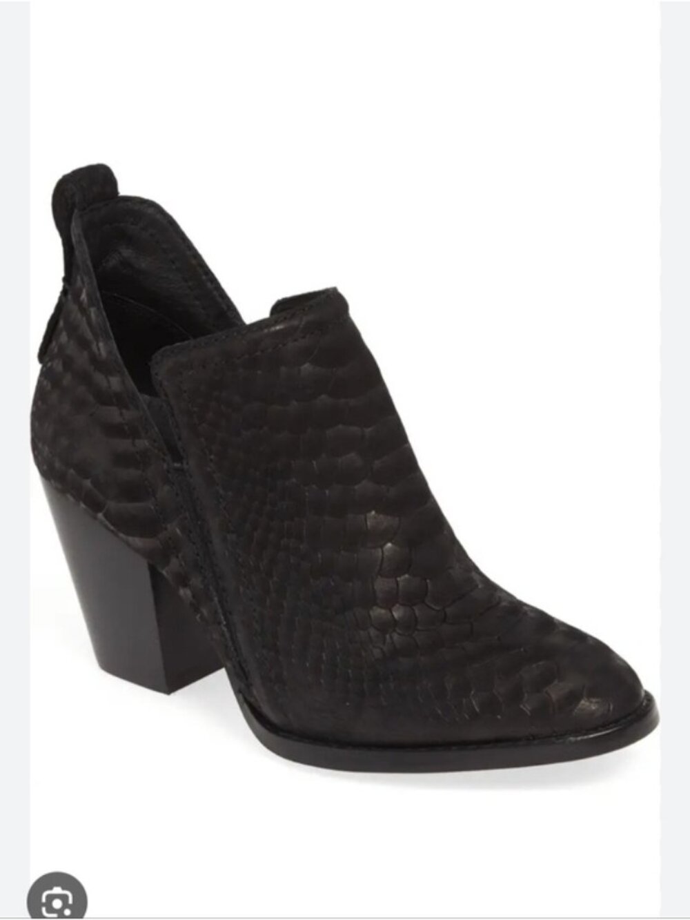 JEFFREY CAMPBELL | Rowlan snakeskin embossed booties Black Sz 7.5